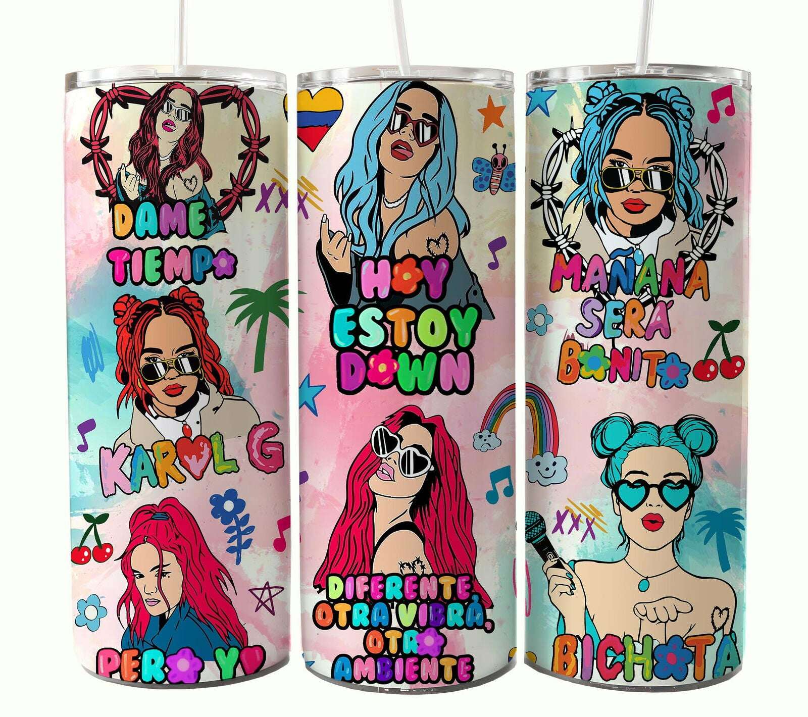 Bundle KarolG 20oz Tumbler Wrap, Digital 20 oz Skinny Tumblers Designs Template