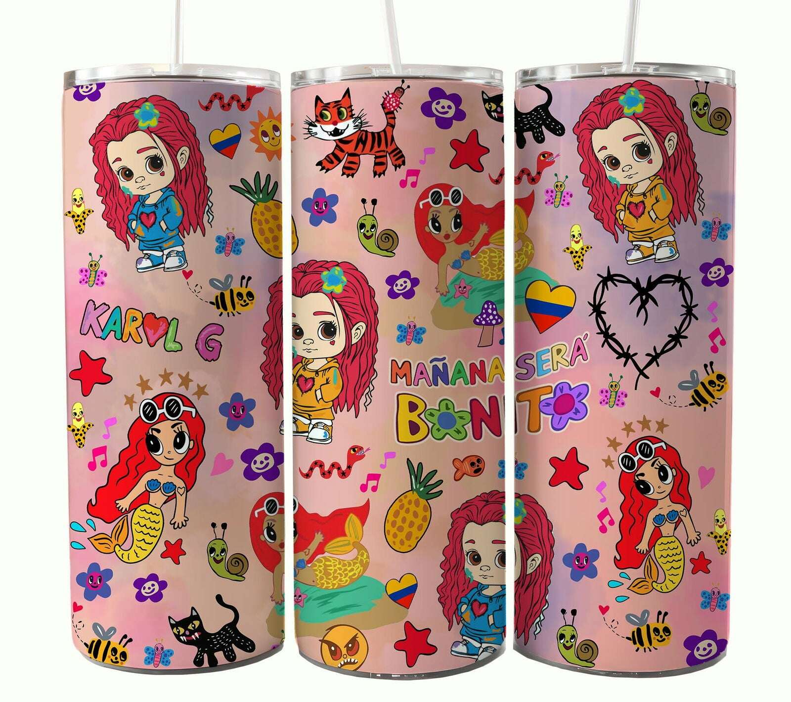 Bundle KarolG 20oz Tumbler Wrap, Digital 20 oz Skinny Tumblers Designs Template