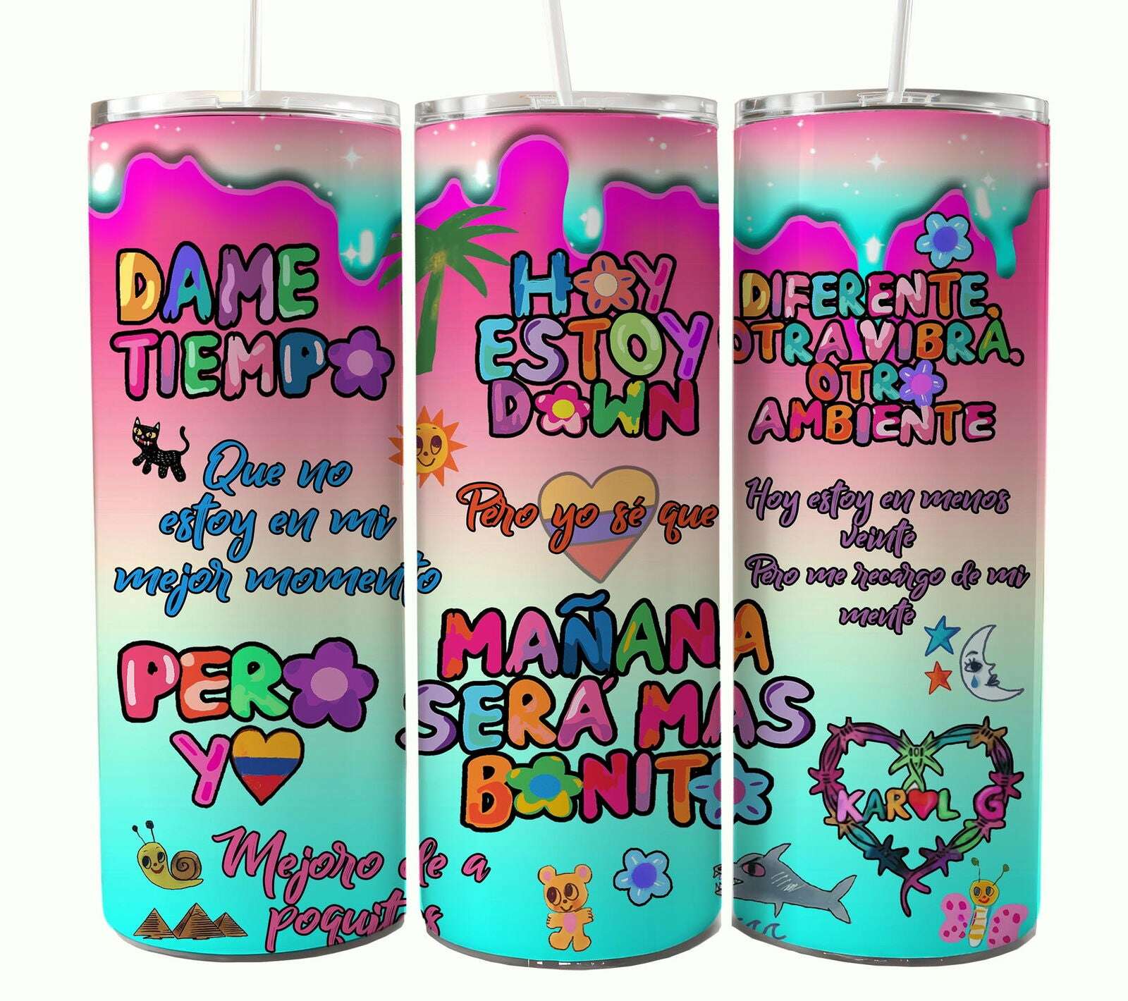 Bundle KarolG 20oz Tumbler Wrap, Digital 20 oz Skinny Tumblers Designs Template