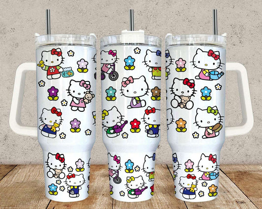 Cartoon Character 40oz Tumbler, 40oz Quencher Tumbler Sublimation Design PNG