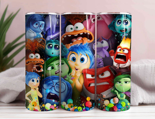 Cartoon Characters 20oz Tumbler Wrap Emotion Skinny Sublimation Design