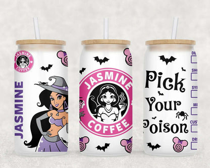 Fall Halloween Coffee Logo  Libbey Glass Can Wrap Sublimation Seamless