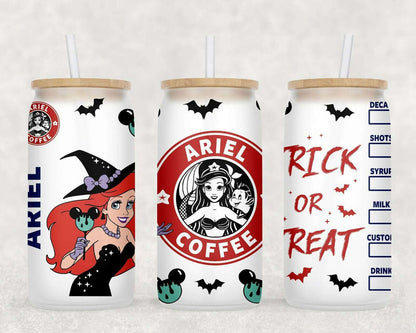 Fall Halloween Coffee Logo  Libbey Glass Can Wrap Sublimation Seamless