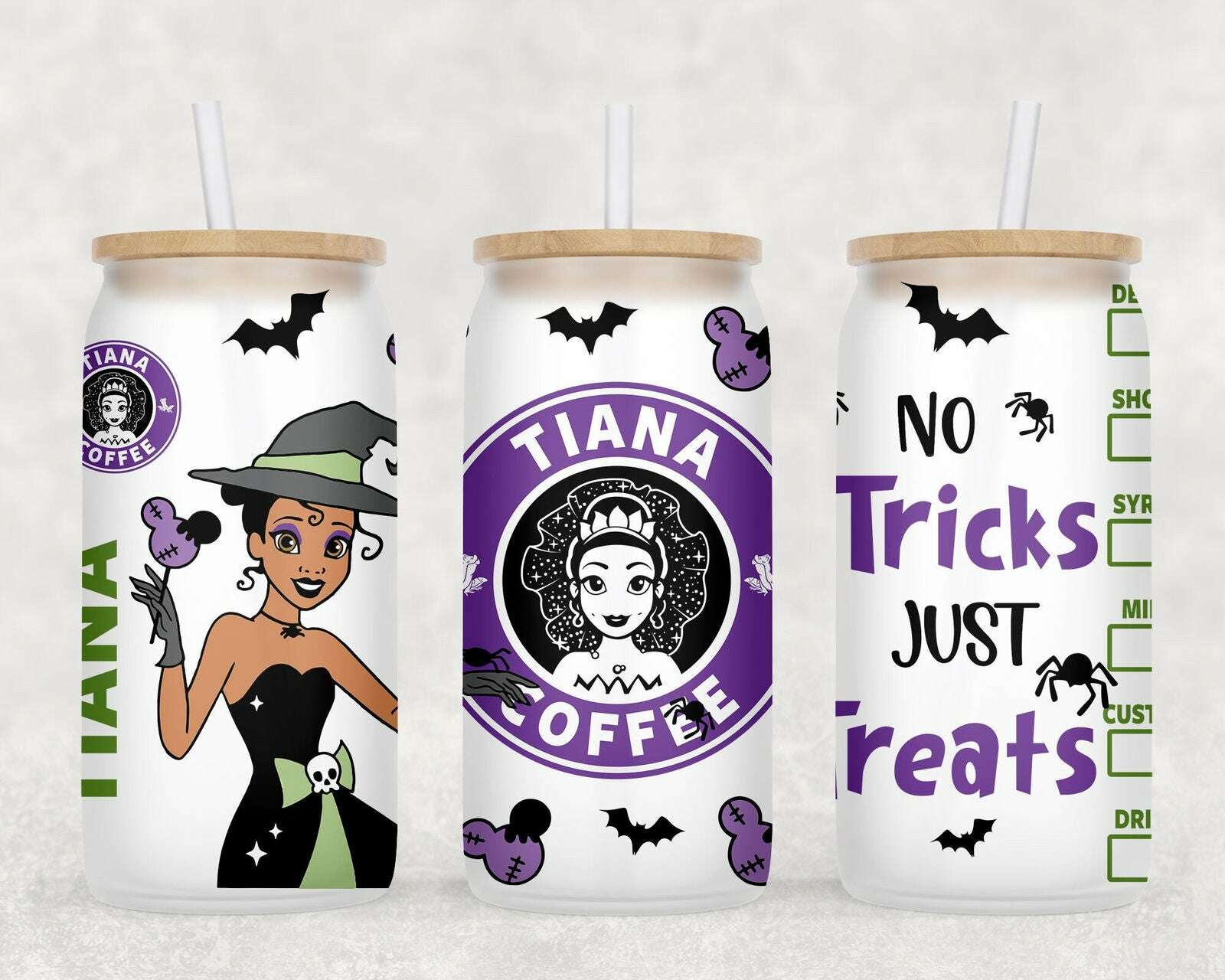 Fall Halloween Coffee Logo  Libbey Glass Can Wrap Sublimation Seamless
