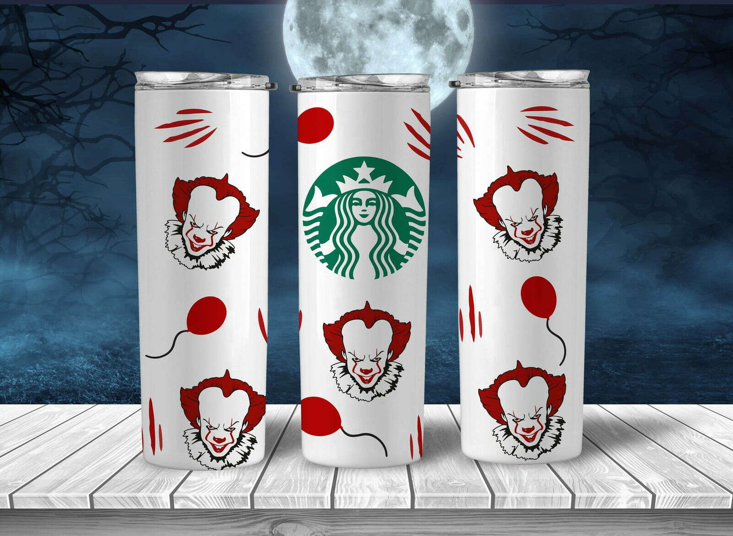 Hor Tumbler Wrap PNG, Halloween Hororr 20oz Skinny Tumbler Designs