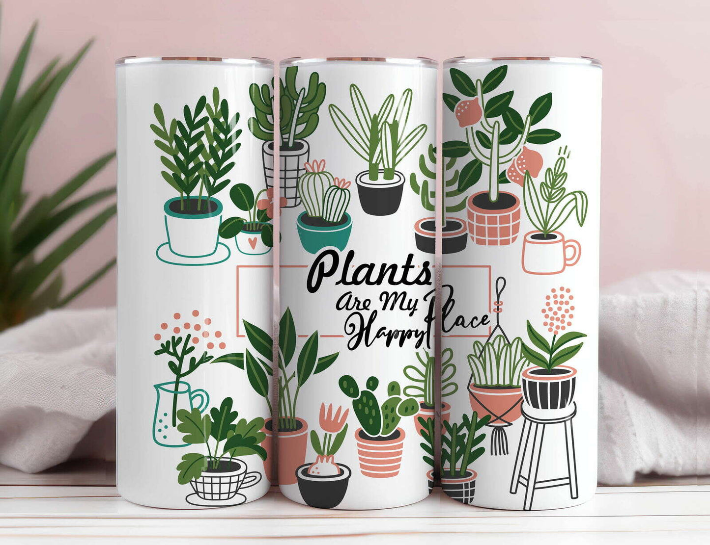 House Plants 20 oz skinny tumbler wrap Plants  1