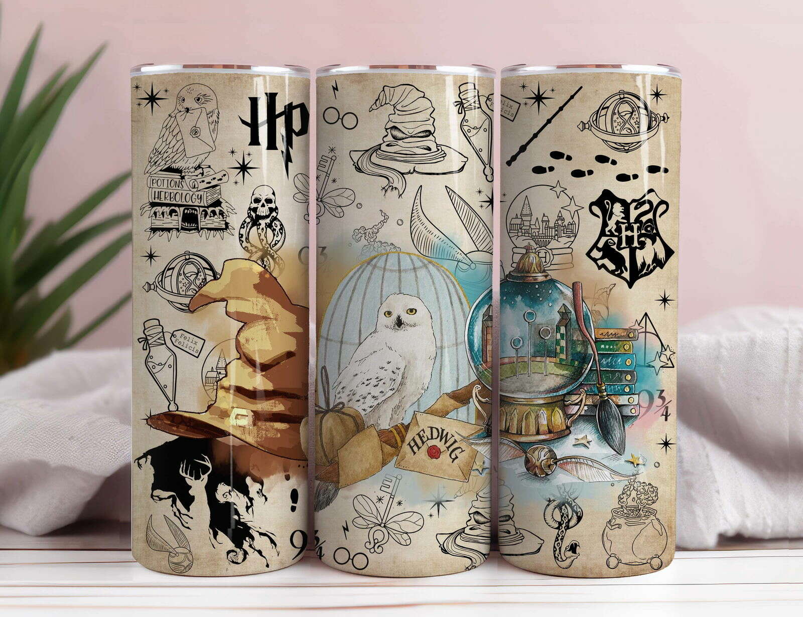 HP Magic 20oz Tumbler wrap Sublimation Design Png file, HP Collection Wrap