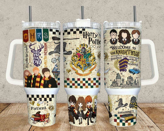 HP Magic 40oz Tumbler Wrap, Sublimation Design With HP Map Backgroud Png File