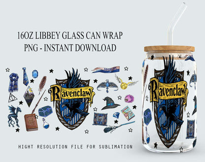 HP Magic Glass Can Wrap, Magic School 16oz Can Glass Wrap, Magic Libbey Can Wrap