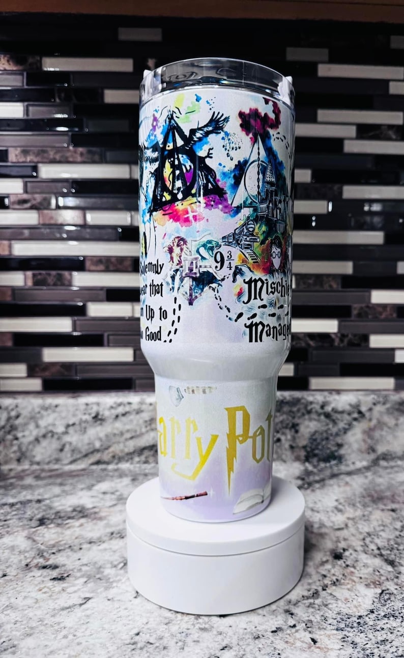 Magic 40oz Tumbler Wrap PNG, HP Quencher Tumbler Watercolor Sublimation