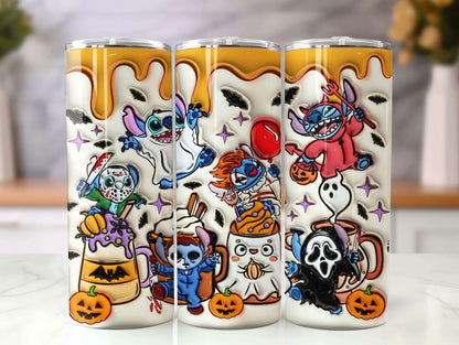 Inflated Halloween Tumbler Design Png, 20oz Skinny Sublimation 2