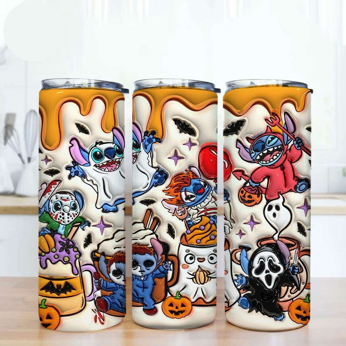 Inflated Halloween Tumbler Design Png, 20oz Skinny Sublimation 2