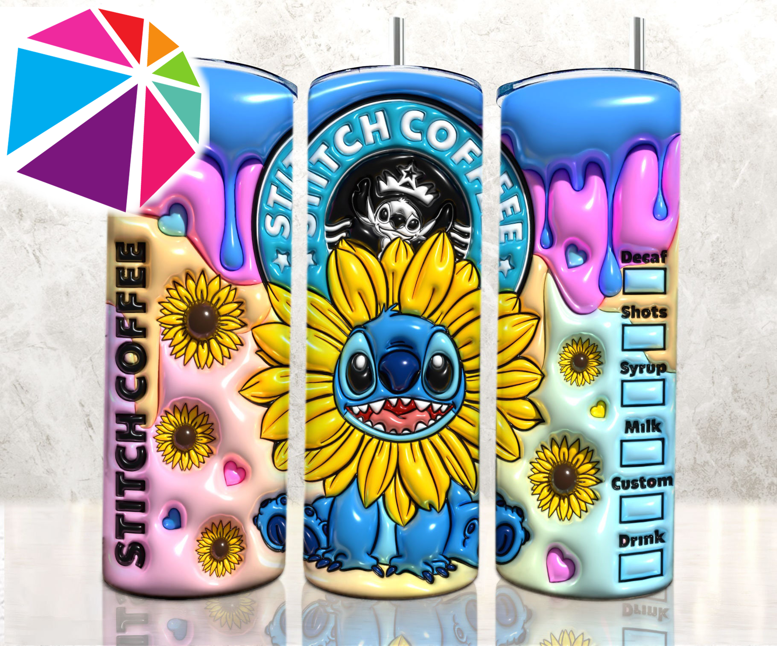 Inflated Tumbler Wrap Png 3D Tumbler Design