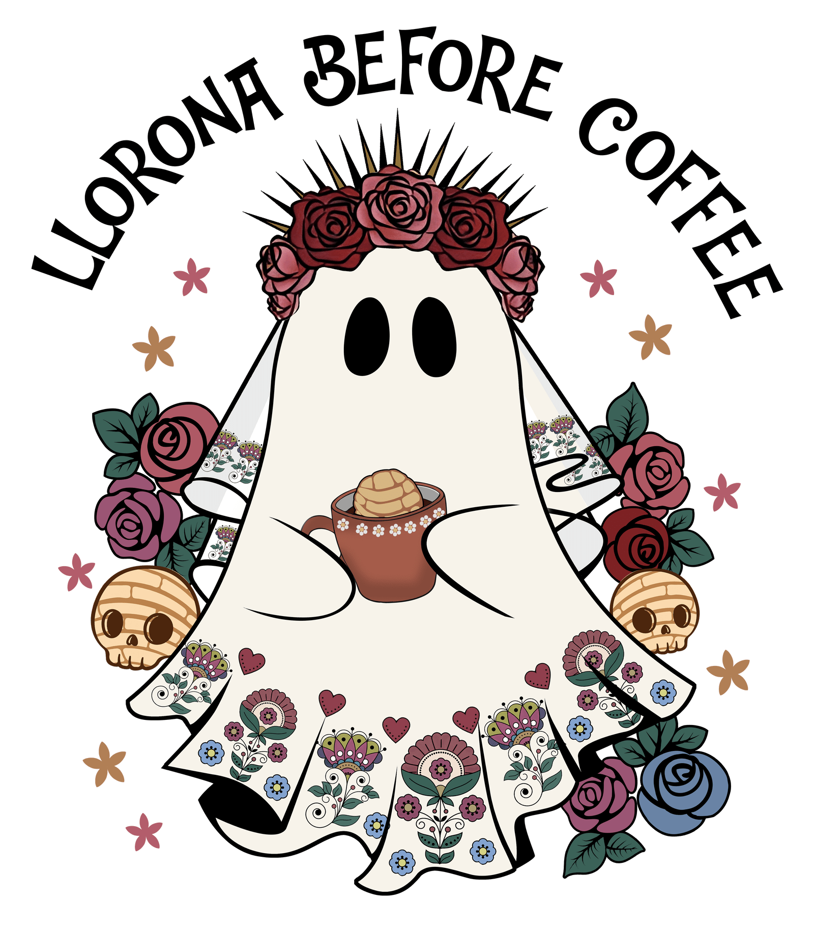 Llorona Before Coffee,  PNG, Cafecito Halloween