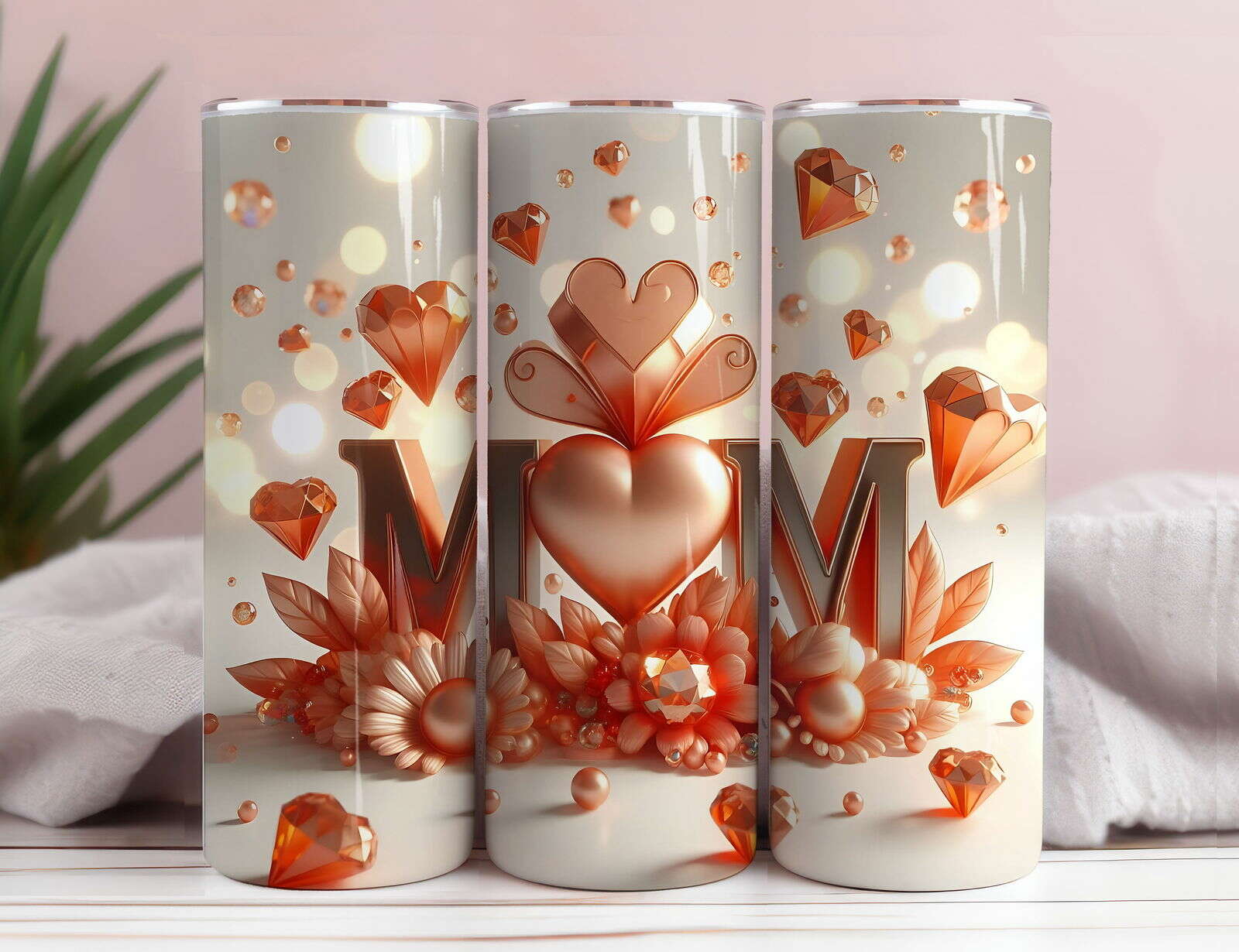 LOVE MOM 20oz Skinny Tumbler Wrap  8