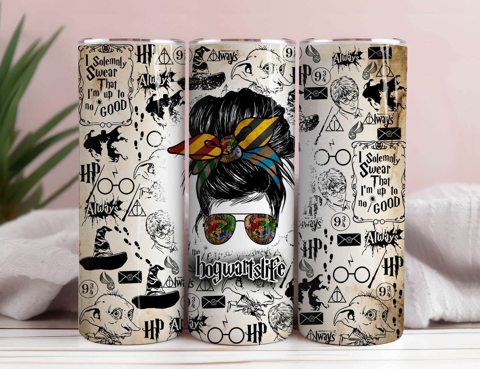 Magic 20oz Tumbler wrap, HP Skinny Sublimation Png Design Instant download