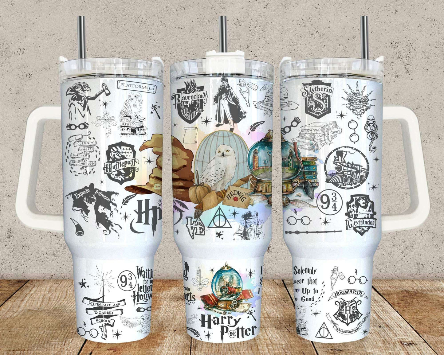 Magic 40oz Tumbler Wrap, HP Quencher Sublimation Png Design Instant Download