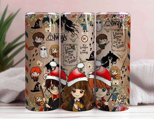 Magic Christmas 20oz Tumbler Wrap PNG, HP Skinny Tumbler Sublimation