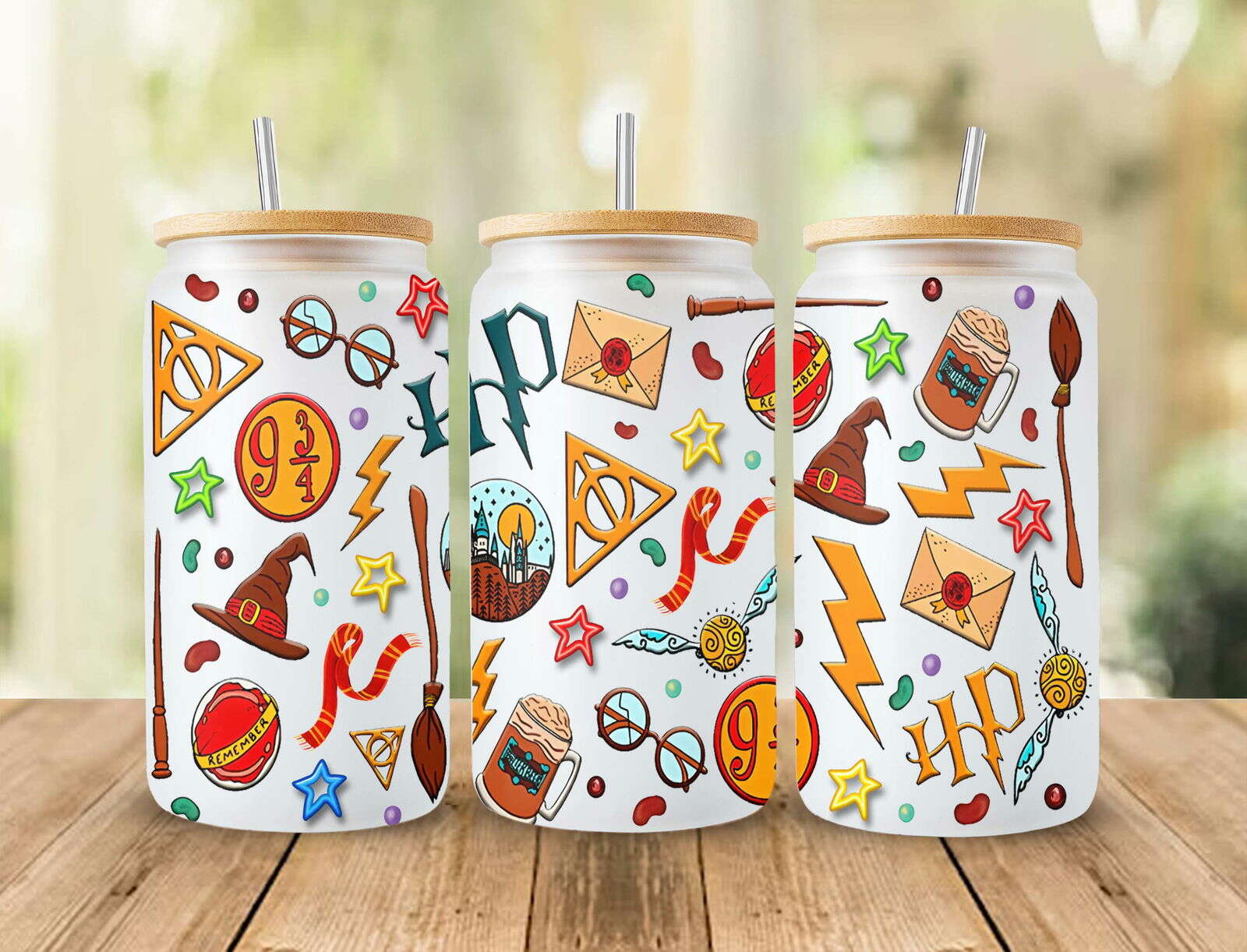 Magic HP 16oz Glass Can Wrap, Magic Libbey Glass  Sublimation Design