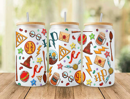 Magic HP 16oz Glass Can Wrap, Magic Libbey Glass  Sublimation Design