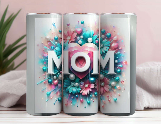 MOM Flowers 20oz Skinny Tumbler Wrap
