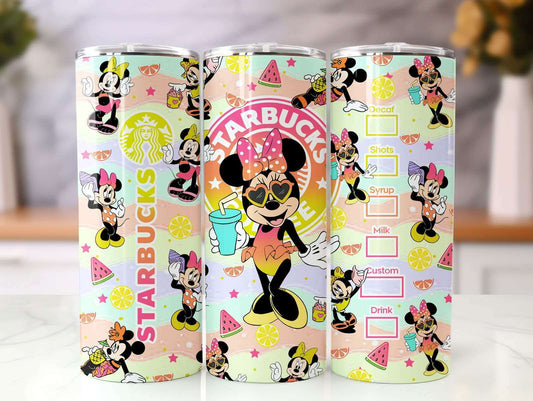 Mouse Tumbler Wrap: 20oz Skinny Sublimation Design - Summer Vibes, Girl Trip