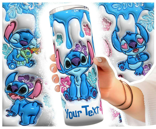 Personalized Inflated ST Tumbler PNG, 20oz Skinny Sublimation