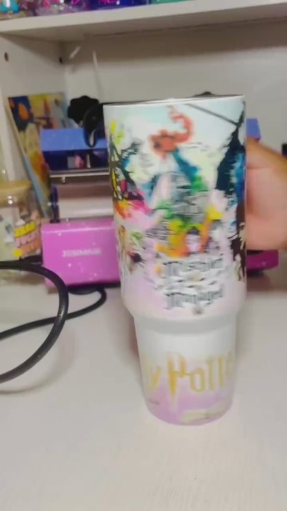 Magic 40oz Tumbler Wrap PNG, HP Quencher Tumbler Watercolor Sublimation