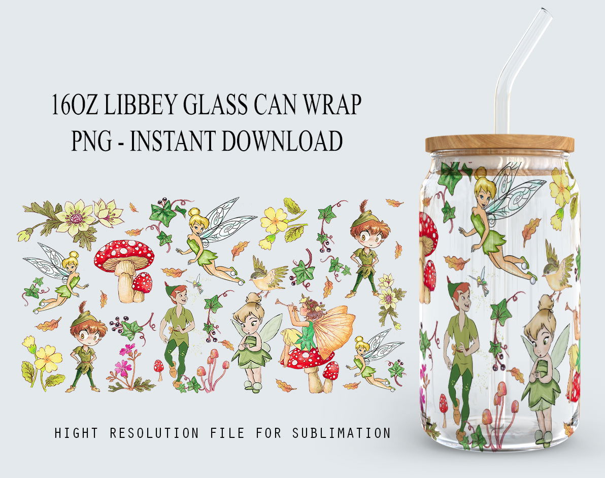 16oz Can Glass, Full Tumbler Wrap, Can Glass Wrap, Png Sublimation - Vartdigitals