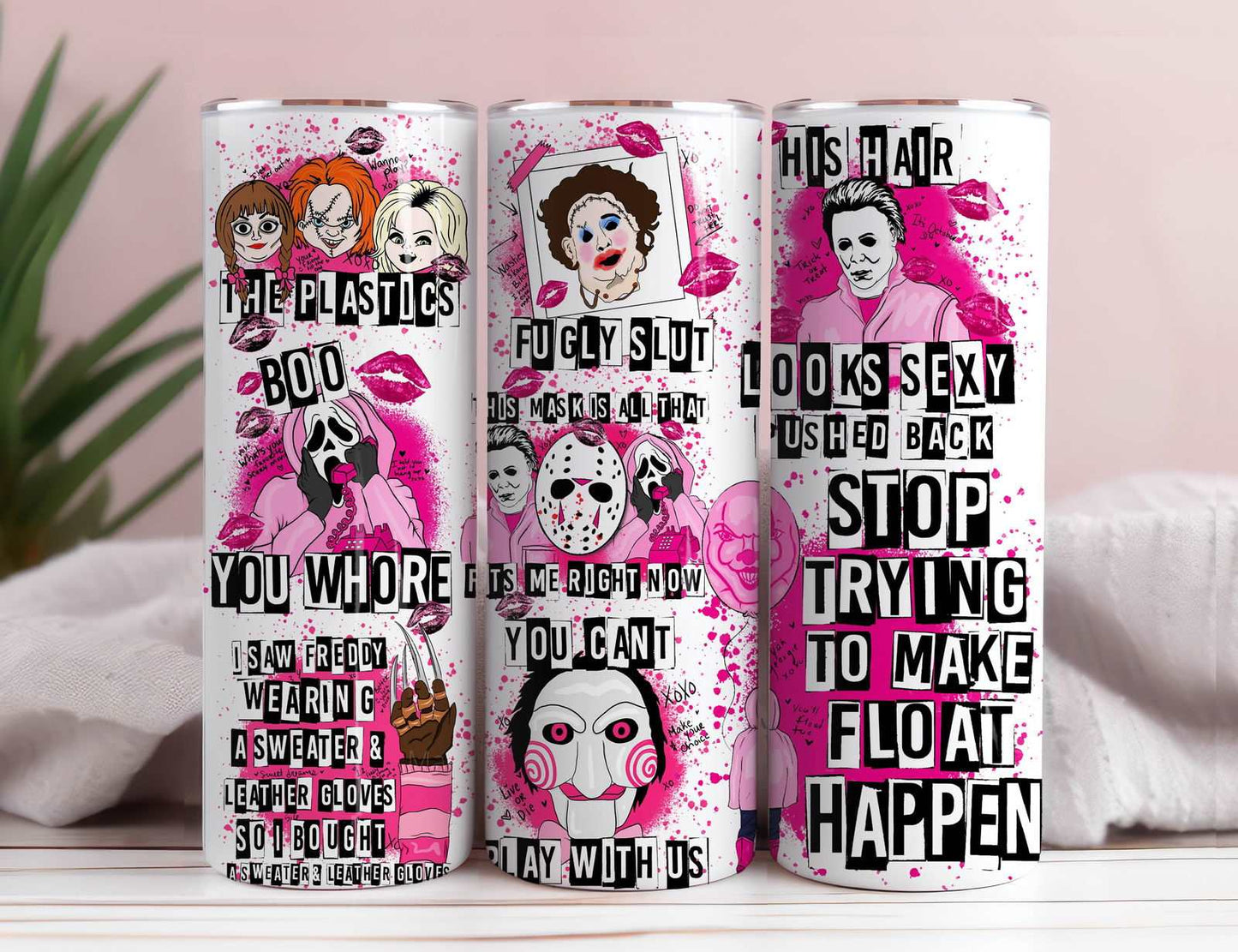 20oz Tumbler Png, Hor Tumbler 20oz Png, Pink Halloween 20oz Tumbler Wrap - Vartdigitals