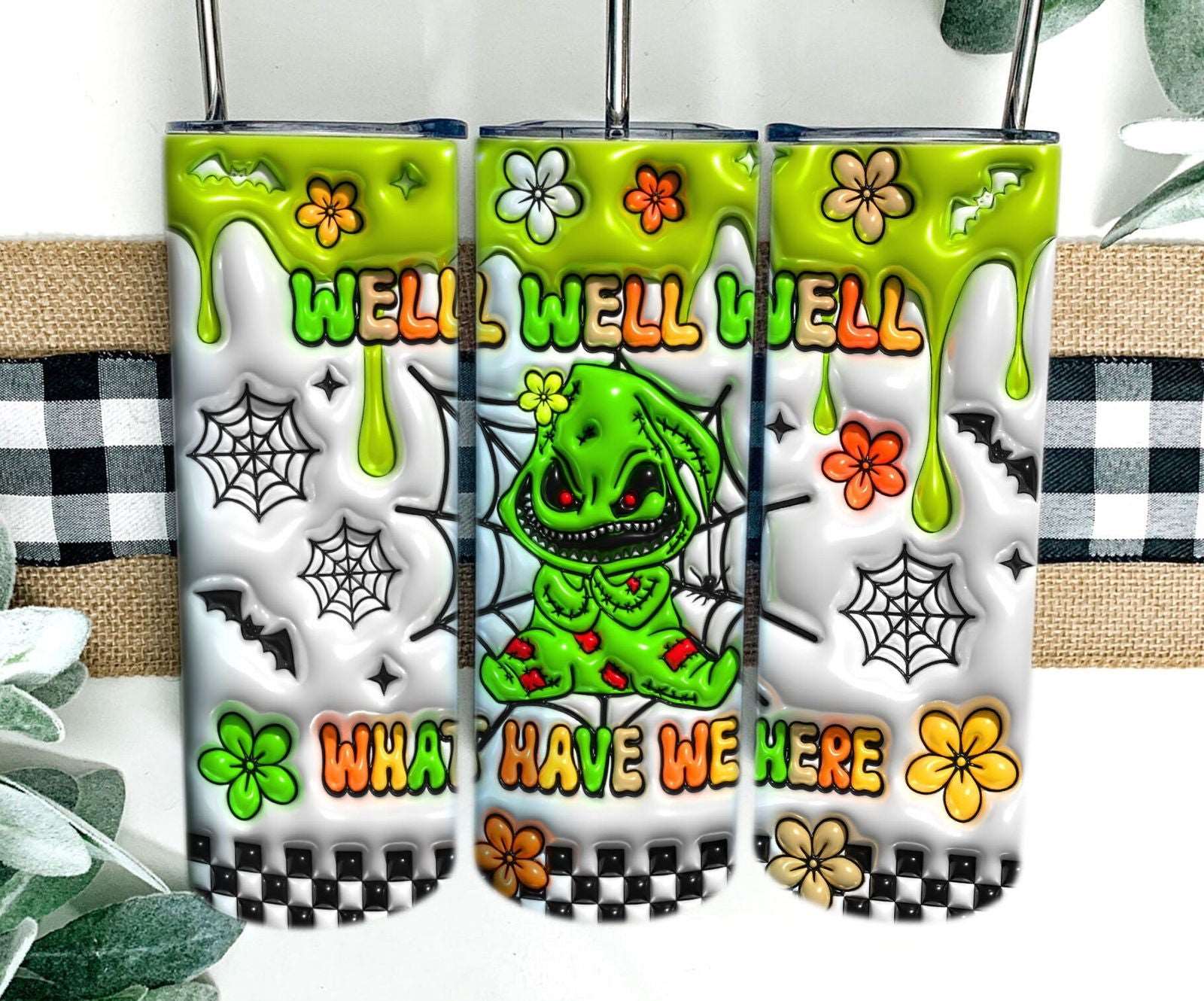 3D 20oz Skinny Tumbler Design, Tumbler Design PNG, Halloween 2024 Tumbler Wrap - Vartdigitals