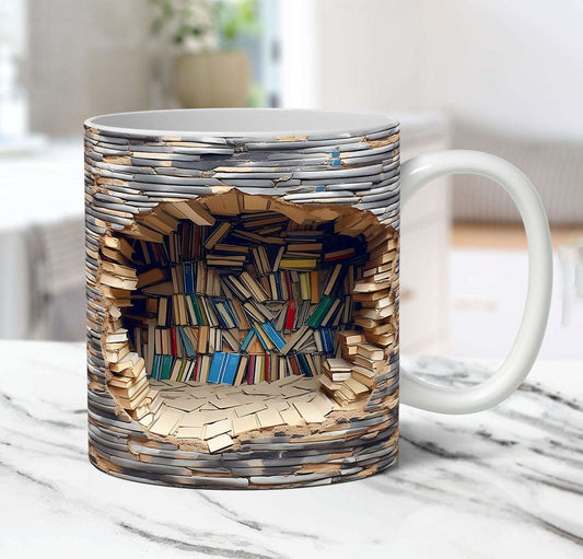 3D Book Mug Wrap, Sublimation Design PNG for Bookshelf - Vartdigitals