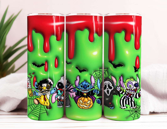 3D Cartoon Tumbler Wrap Design Bundle, Inflated Halloween Tumbler Wrap PNG - Vartdigitals