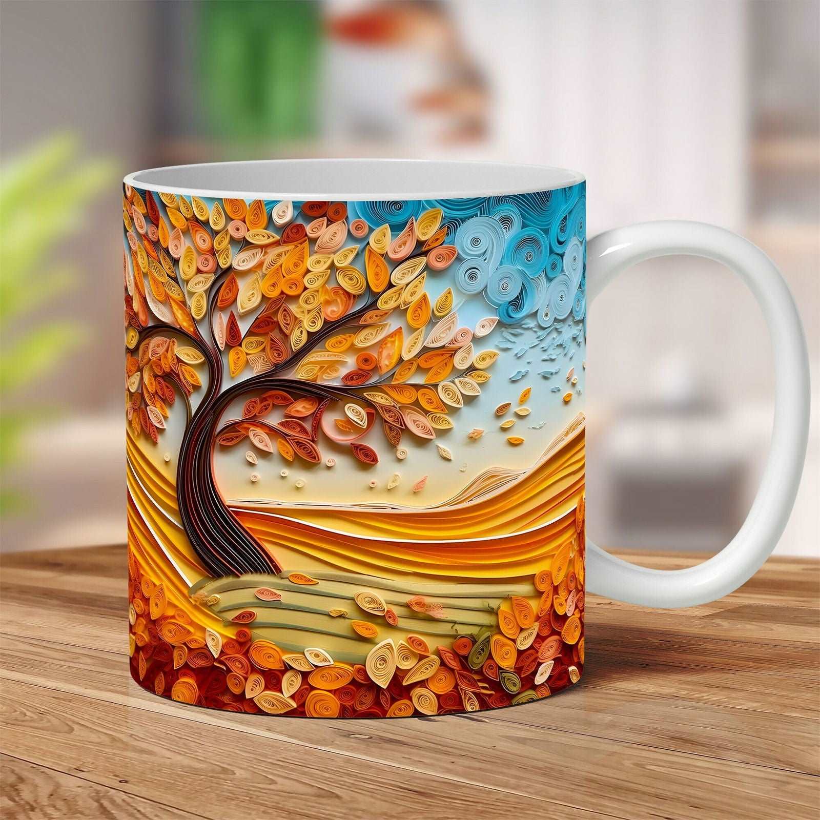 3D Fall Mug Wrap Bundle, 3D Fall Flowers Mug Wrap - Vartdigitals