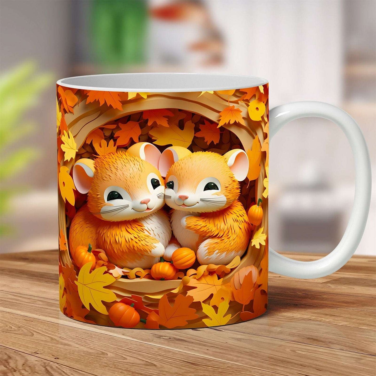 3D Fall Mug Wrap Bundle, 3D Fall Flowers Mug Wrap - Vartdigitals