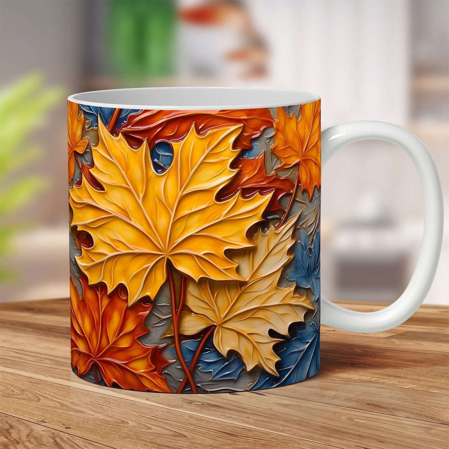 3D Fall Mug Wrap Bundle, 3D Fall Flowers Mug Wrap - Vartdigitals