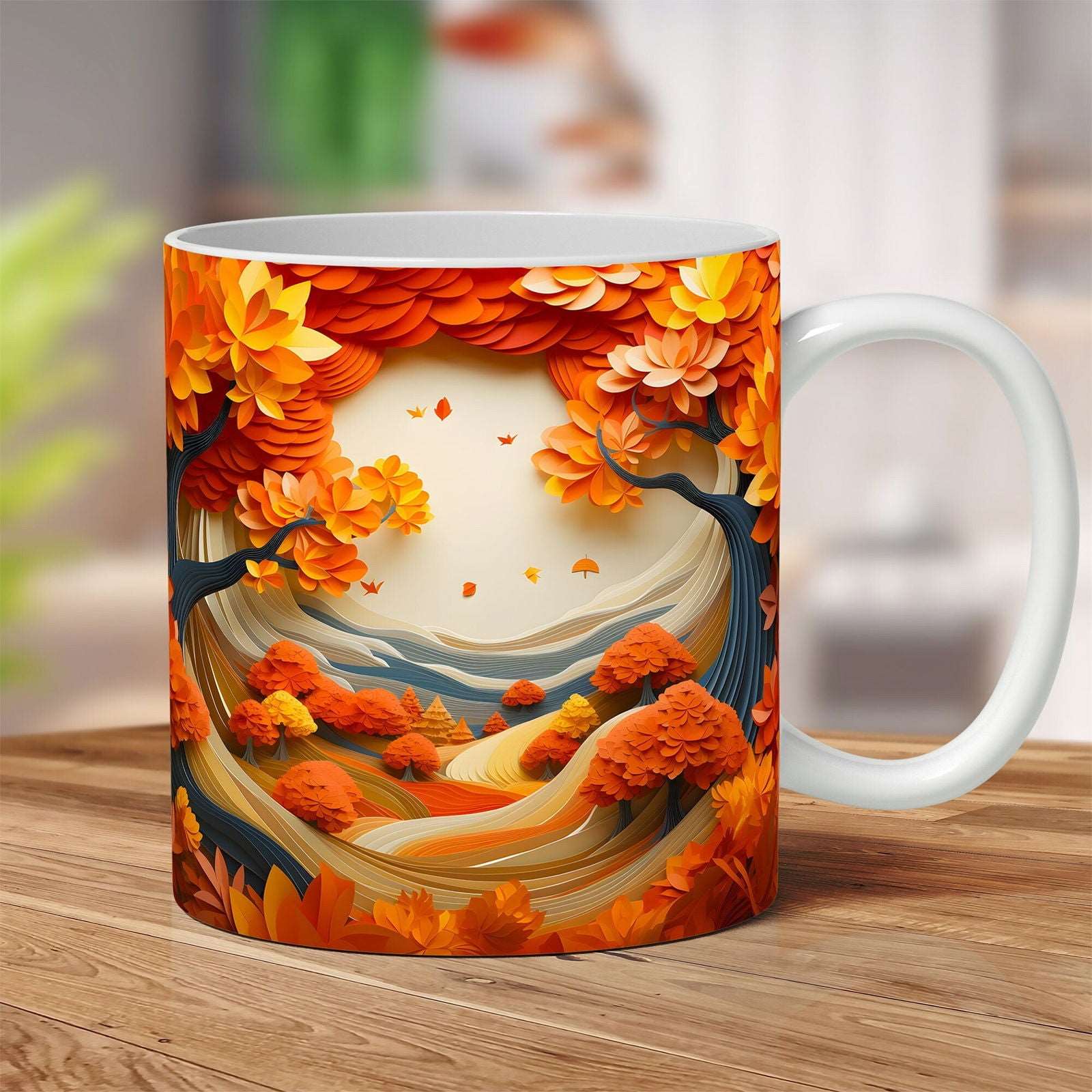 3D Fall Mug Wrap Bundle, 3D Fall Flowers Mug Wrap - Vartdigitals