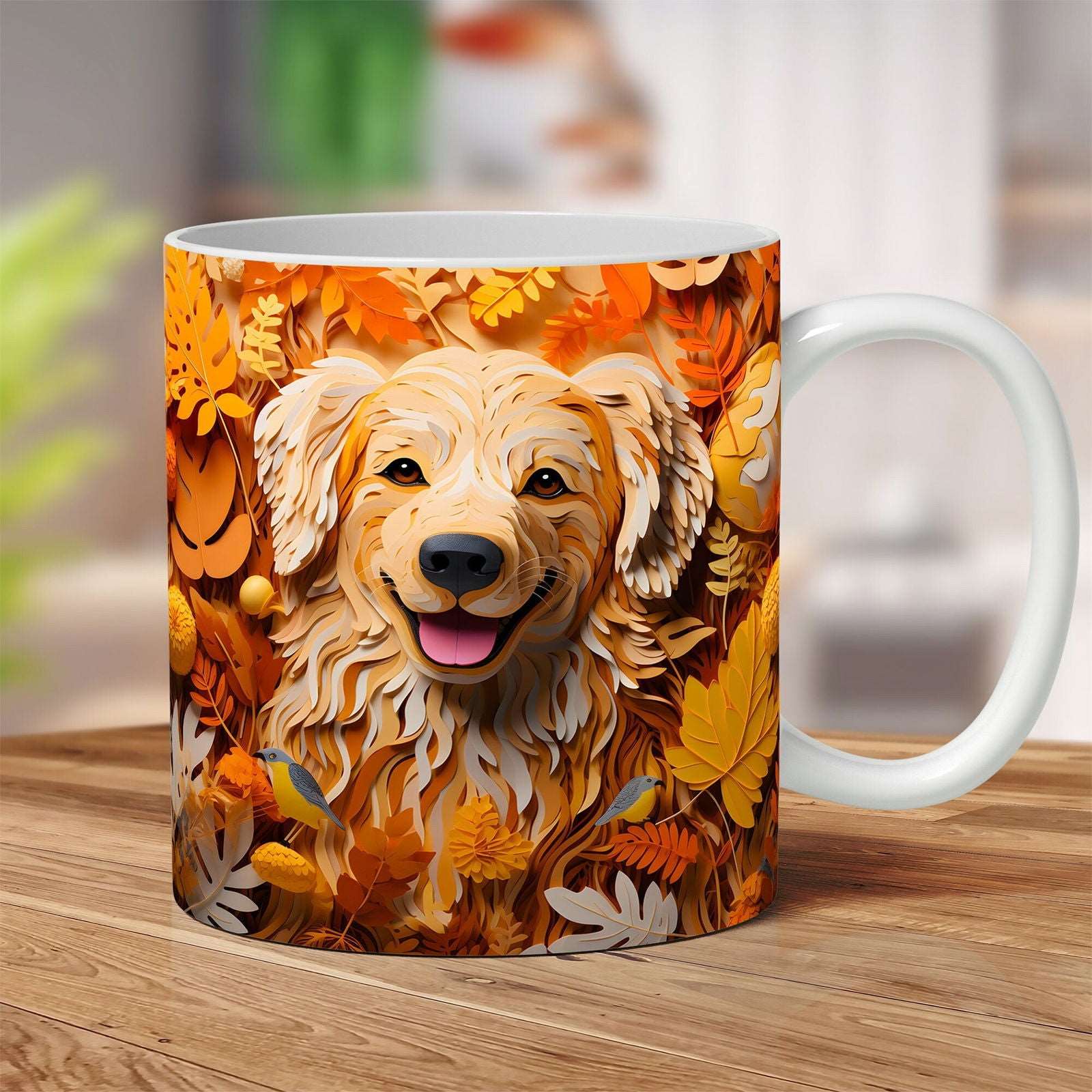 3D Fall Mug Wrap Bundle, 3D Fall Flowers Mug Wrap - Vartdigitals