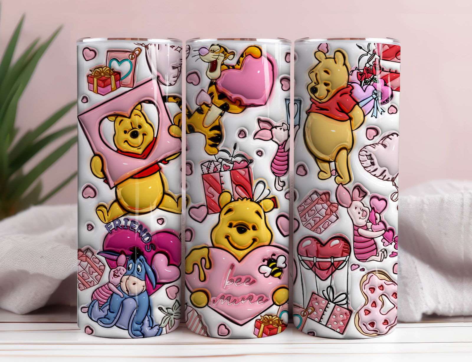 3D Inflated  Valentine Tumbler Wrap, Happy Valentine,Png Download 1 - Vartdigitals