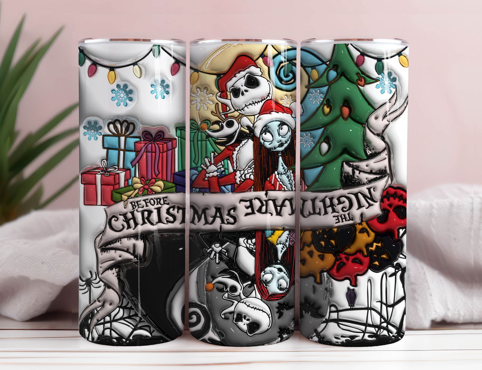 3D Inflated Horror Tumbler Wrap, 20oz Skinny Tumbler, Cartoon 3D Inflated 12 - Vartdigitals