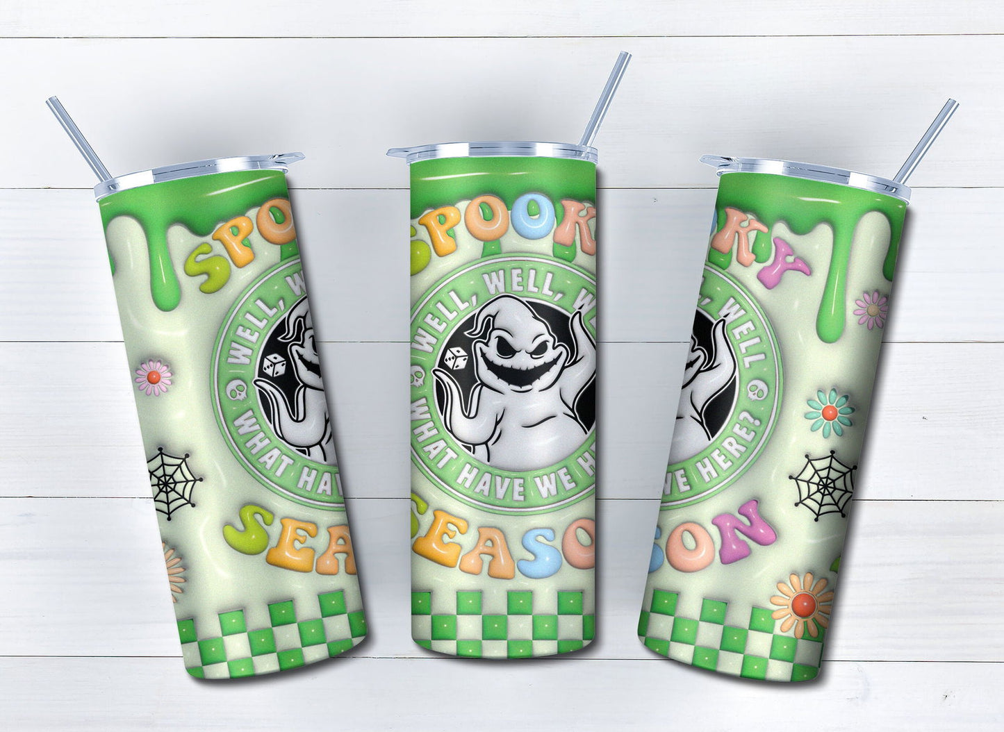 3D Inflated Horror Tumbler Wrap, 20oz Skinny Tumbler, Cartoon 3D Inflated 4 - Vartdigitals