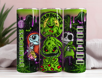 3D Inflated Horror Tumbler Wrap, 20oz Skinny Tumbler, Cartoon 3D Inflated 6 - Vartdigitals