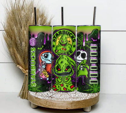 3D Inflated Horror Tumbler Wrap, 20oz Skinny Tumbler, Cartoon 3D Inflated 6 - Vartdigitals