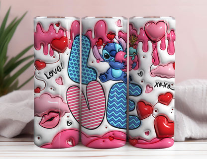 3D Inflated Valentine Tumbler PNG, 3D Inflated Valentine Tumbler Wraps 1 - Vartdigitals