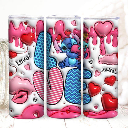 3D Inflated Valentine Tumbler PNG, 3D Inflated Valentine Tumbler Wraps 1 - Vartdigitals