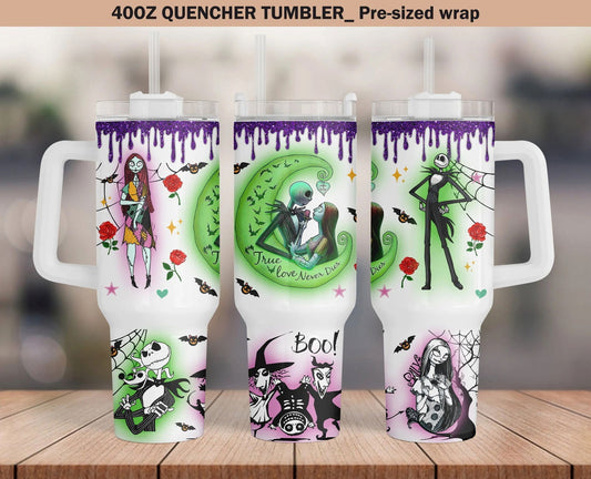 40oz Tumbler Wrap, Halloween Tumbler Wrap, Nightmare Before Christmas Wrap - Vartdigitals