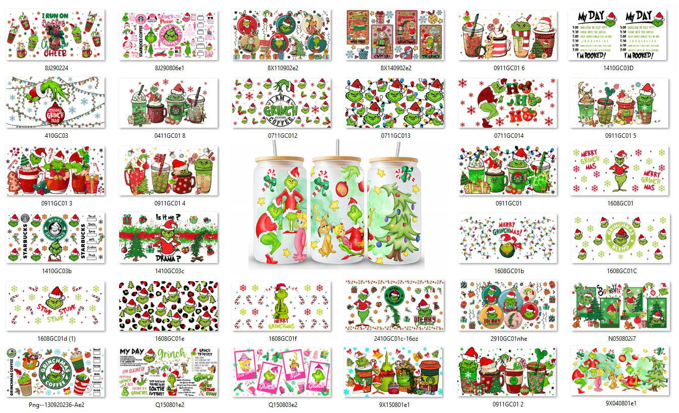 Bundle 30+ Christmas 16oz Glass Can Wrap - Vartdigitals