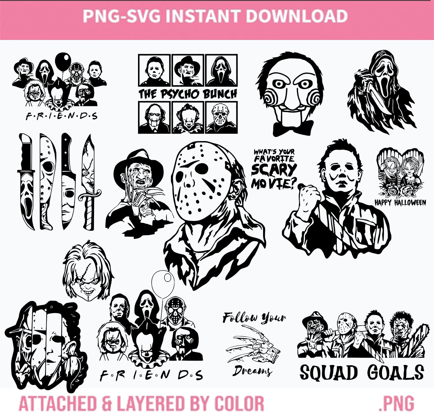 Bundle Hor Png-Svg, , Halloween svg, Cricut cut file 1 - Vartdigitals