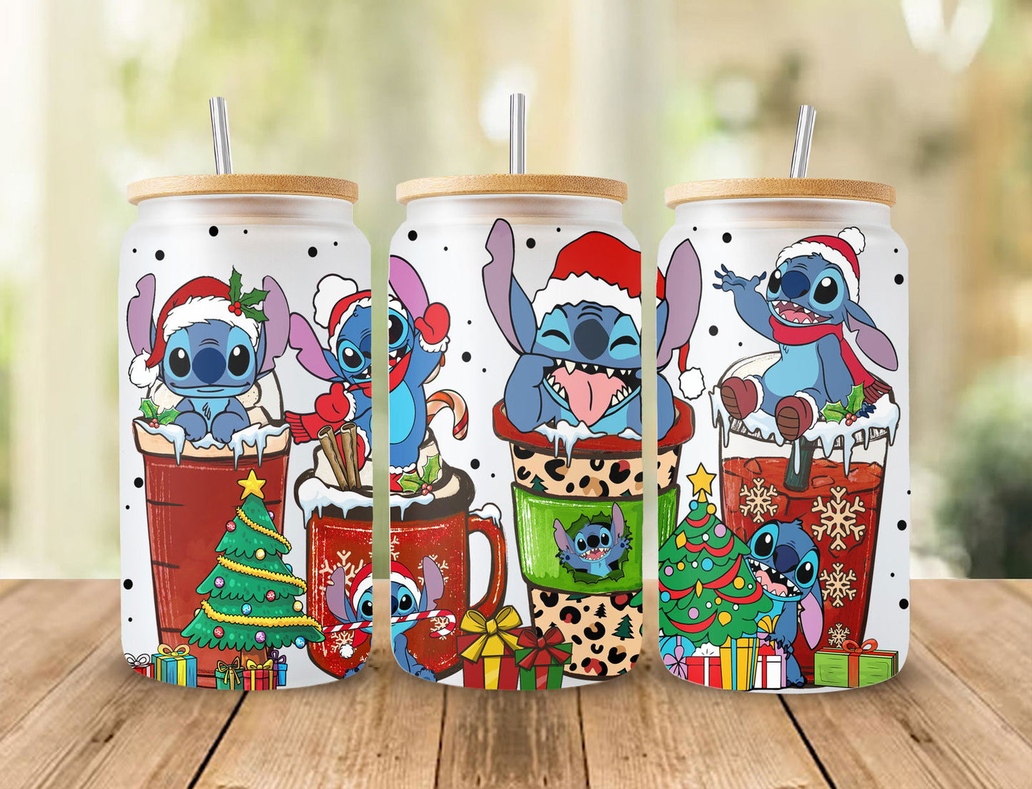 Christmas 16oz libbey can Cartoon PNG, 16oz Glass Can Wrap 1 - Vartdigitals