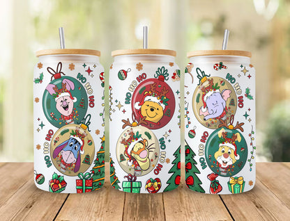 Christmas 16oz libbey can Cartoon PNG, 16oz Glass Can Wrap 3 - Vartdigitals